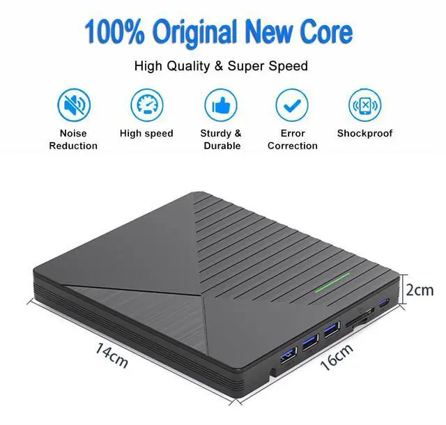 Alt view image 6 of 7 - KEHIPI External CD DVD Drive for Laptop Mac with 3 USB Ports and 2 TF/SD Card Slots,USB 3.0 & USB-C CD DVD Optical Disc Reader Burner Player MacBook Pro Air iMac Laptop PC Windows 11/10/8/7 Linux Mac