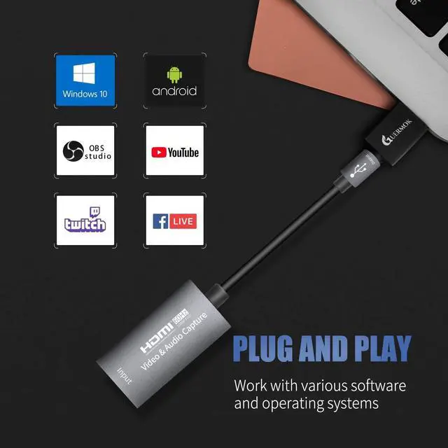 Alt view image 3 of 7 - KEHIPI Video Capture Card, USB 3.0 HDMI to USB C Capture Card, 4K 1080P60FPS Capture Devices for Gaming Live Streaming Video Recorder, for Windows Mac OS System PS4/5 Switch Xbox Steam OBS
