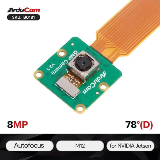 Alt view image 2 of 6 - KEHIPI 8MP IMX219 Auto Focus Camera Module,77.6 Degree FOV,3280 x 2464 px Resolution Compatible with NVIDIA Jetson Orin NX/AGX Orin