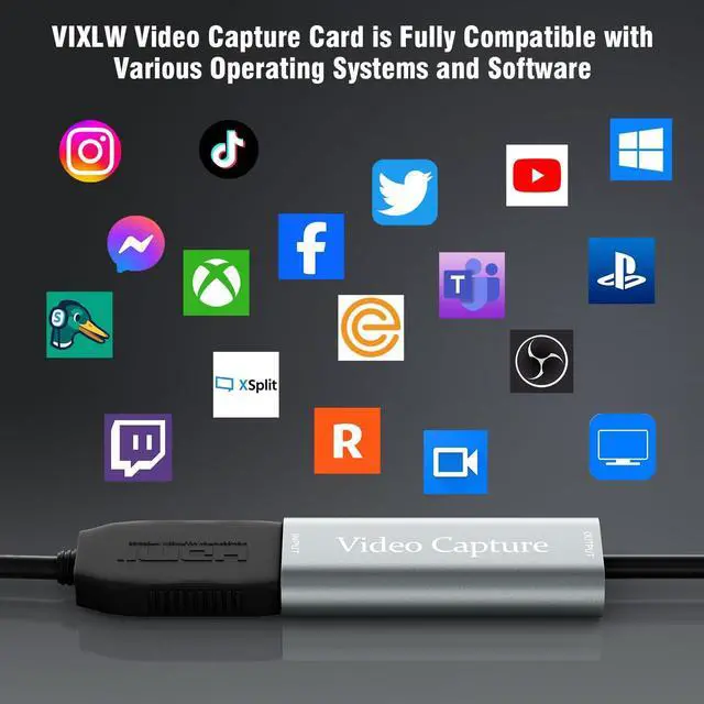 Alt view image 6 of 7 - KEHIPI Video Capture Card, USB3.0 HDMI to USB C Capture Card, 4K 1080P 60FPS, Video Recording Card for Gaming Live Streaming, for Windows/Mac OS System with USB C Adapter to Adjust PS4, Switch, Xbox