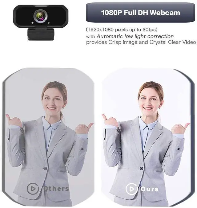 Alt view image 3 of 7 - KEHIPI USB-C 1080P Webcam Compatible with Switch 2/ PC - Streaming Camera for Zoom/Teams/Skype, Plug&Play PC/Mac/Laptop