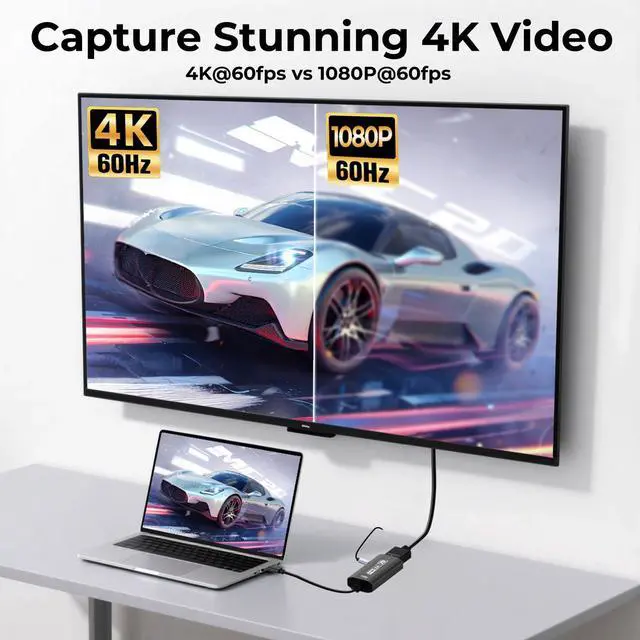 Alt view image 4 of 7 - KEHIPI 4K USB3.0 Video Capture Card with PD 100W, 4K@60FPS or 2K@144FPS HDMI to USB-A/C Capture Card for Streaming, Works with Pad, Tablet, MacOS, Switch2/1, Laptop, PC, Camera, VR, Black