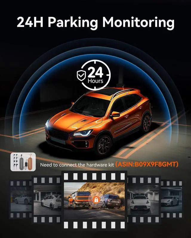 Alt view image 7 of 7 - KEHIPI 12" 4K Rear View Mirror Camera with 5.8GHz WiFi and Voice Control, Smart Mirror Dash Cam Front and Rear, Backup Camera with 1080P Rear Camera, Dash Cam with WDR, Includes 64GB Card & GPS