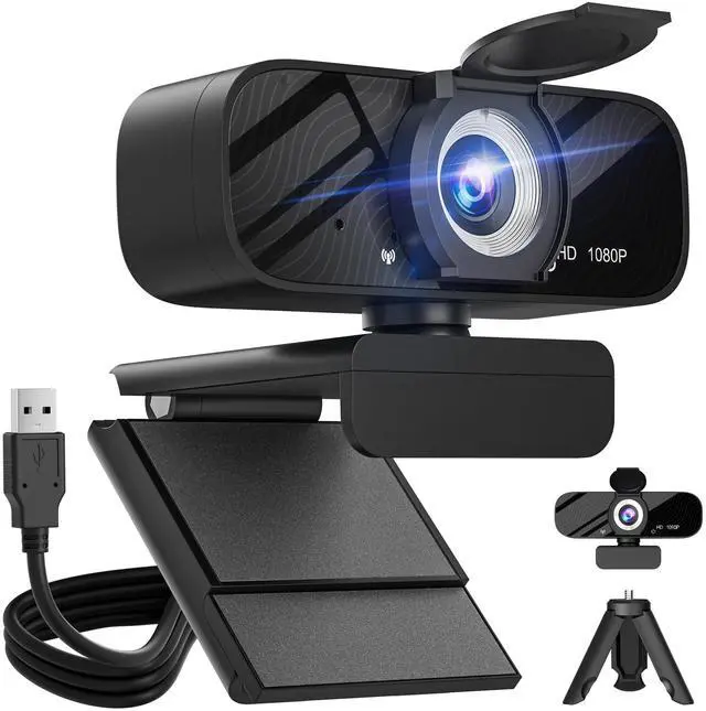 Main image of KEHIPI Full HD 1080P Video Webcam, Noise Cancellation, Privacy Cover, Wide-Angle Lens, Auto Light Correction, Plug & Play USB Webcam for Laptop, Desktop, PC, Mac, Zoom, Skype Pro Series