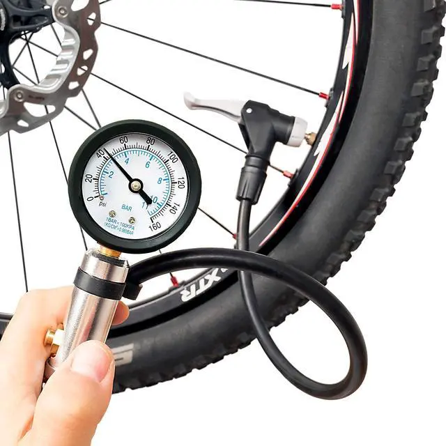 Alt view image 2 of 5 - KEHIPI Universal Bicycle Tire Inflator Gauge with Auto-Select Valve Type - Presta and Schrader Air Compressor Tool
