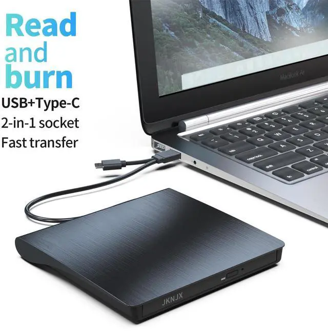 Alt view image 5 of 7 - KEHIPI External DVD Drive,USB 3.0 and Type-C CD DVD Disc Reader Writer Burner Player,Slim and Portable CD DVD +/-RW Optical Drive for PC Laptop Desktop MacBook Mac Windows 7/8.1/10/11 Linux OS Apple