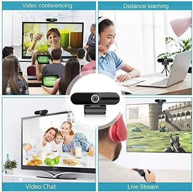 Alt view image 5 of 7 - KEHIPI 4K Webcam, HD Webcam 8MP- Laptop PC Desktop Computer Web Camera with Microphone, USB Webcams for Video Calling Recording Streaming Video Conference, Webcam with Mini Tripod,Privacy Shutter.
