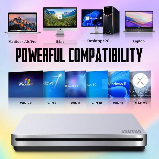 Alt view image 5 of 6 - KEHIPI External DVD Drive for USB 3.0 Type C, Portable DVD Write CD Burner RW ROM Optical Drive Player Reader Disk Disc with Laptop Desktop PC Windows 11/10/8/7, Mac Pro/Air MacBook, Linux (SY-IDD031)