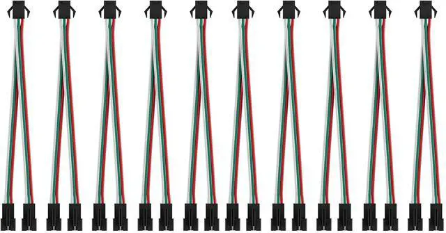 Main image of KEHIPI 5 PCS JST SM 3PIN V Shape 1 to 2 Connectors for 3 Pin SMD WS2812B WS2811 WS2812 WS2814 SK6812 FCOB WS2811 IC Addressable LED Strip Female Male 15CM 22AWG Wire (Pack of 2)