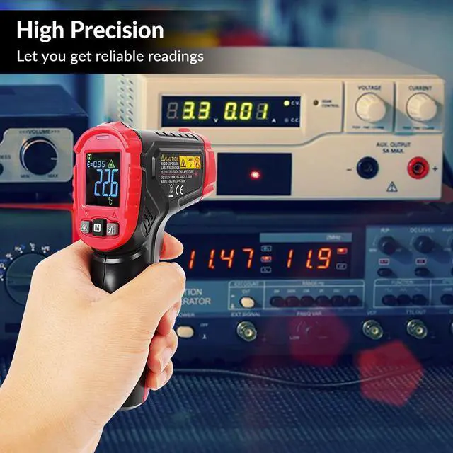 Alt view image 5 of 7 - KEHIPI  Infrared Thermometer Gun WG-127B, Digital IR Thermometer for Cooking, Candy, Food, Pizza Oven, Grill & Engine, Temp Reader -58~1112(-50~600) Non-Contact Temperature Gun (Not for Human)