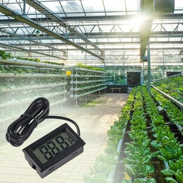 Alt view image 7 of 7 - KEHIPI 6-Pack TPM-10 Fahrenheit() Digital Thermometer Wired for Car Greenhouse Indicator Indoor Room Freezer Refrigerator Aquarium with 1M Waterproof NTC Probe (Black)