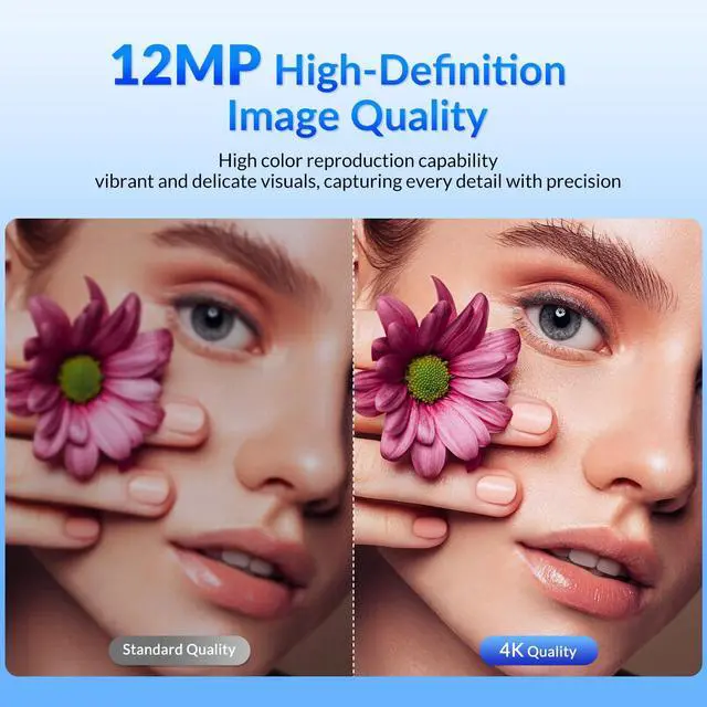 Alt view image 2 of 7 - KEHIPI 4K Webcam for PC with Sony Sensor, Auto Focus & Privacy Cover, Ultra HD 4K Streaming Camera with Tripod, 2 Noise-Cancelling Mics, USB Plug & Play, 77° FOV, Web Camera for Zoom, Skype, Teams