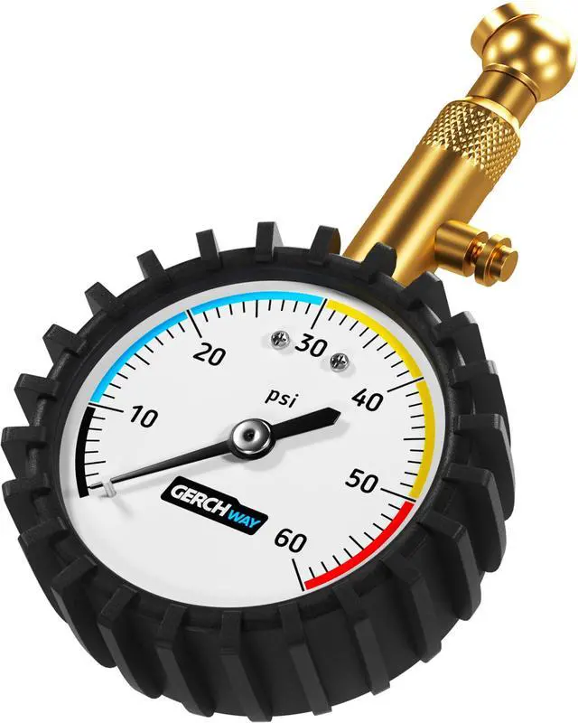 Main image of KEHIPI Tire Pressure Gauge for Cars - Large Dial Numbers & 360° Swivel Chuck, Accurate Air Pressure Gauge for Tires - 60 PSI