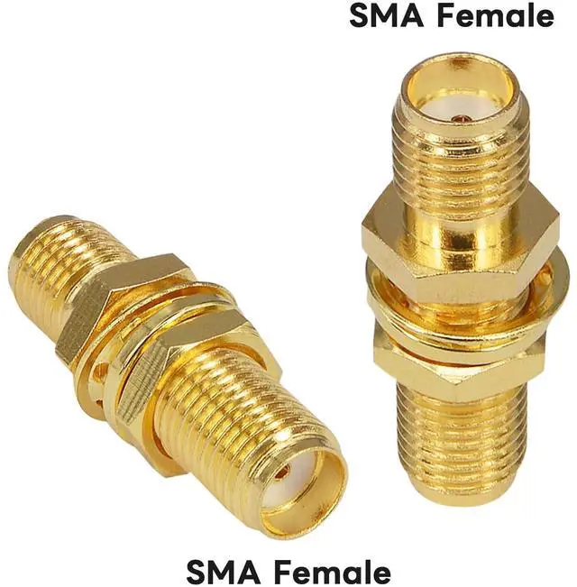 Alt view image 2 of 7 - KEHIPI SMA Socket Connector SMA Female Bulkhead Connector SMA Panel Chassis Mount Connector SMA Female to Female Barrel Adapter Antenna Jack Adapter for Wireless LAN Device Coax Cable,etc Pack of 10