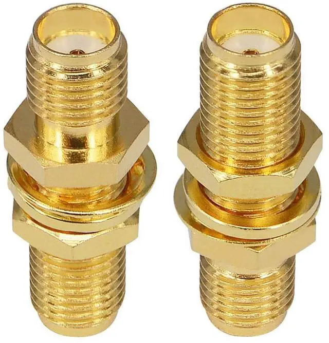 Alt view image 7 of 7 - KEHIPI SMA Socket Connector SMA Female Bulkhead Connector SMA Panel Chassis Mount Connector SMA Female to Female Barrel Adapter Antenna Jack Adapter for Wireless LAN Device Coax Cable,etc Pack of 10