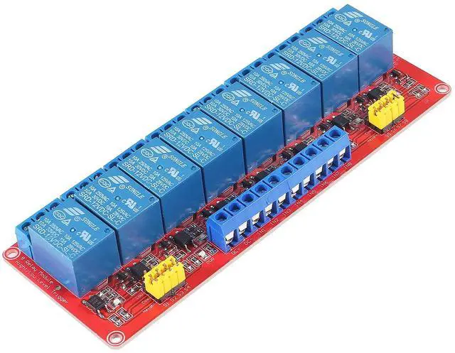 Alt view image 5 of 7 - KEHIPI 2PCS 12V Relay Module With Optocoupler Isolation - High and Low Level Trigger - Red Board (8 Channel)