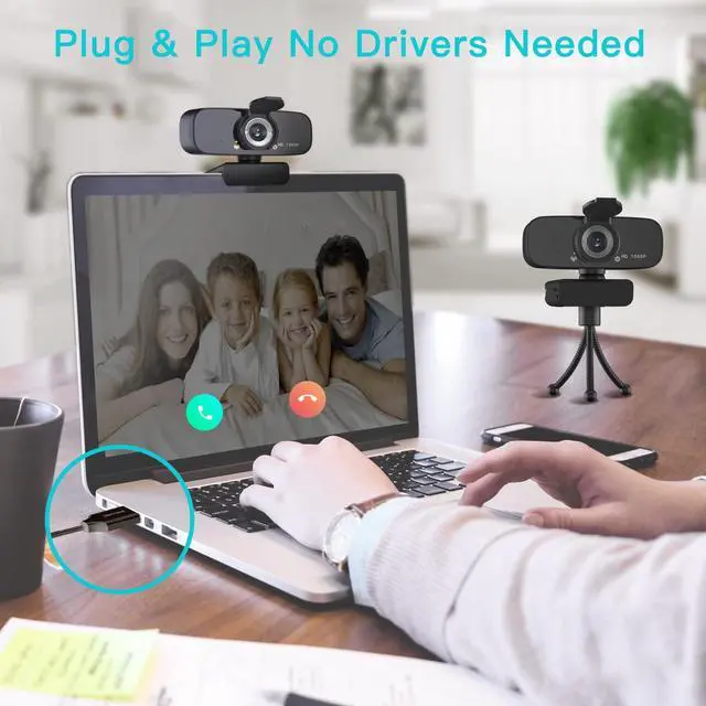 Alt view image 2 of 7 - KEHIPI 1080P HD Webcam with Microphone for Desktop, USB Computer Camera with Web Cam Cover&Web Camera Stand, 110-degree Wide Angle Streaming Webcam for PC Zoom/Video Calling/Gaming/Conferencing