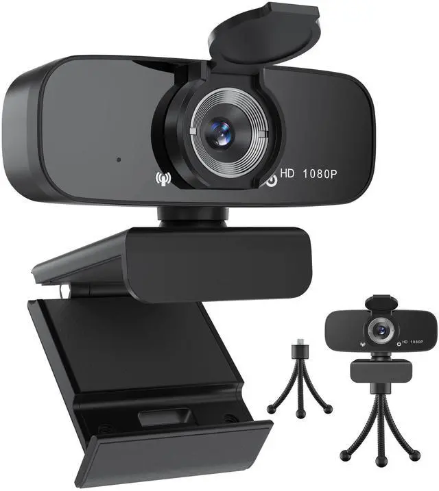 Main image of KEHIPI 1080P HD Webcam with Microphone for Desktop, USB Computer Camera with Web Cam Cover&Web Camera Stand, 110-degree Wide Angle Streaming Webcam for PC Zoom/Video Calling/Gaming/Conferencing