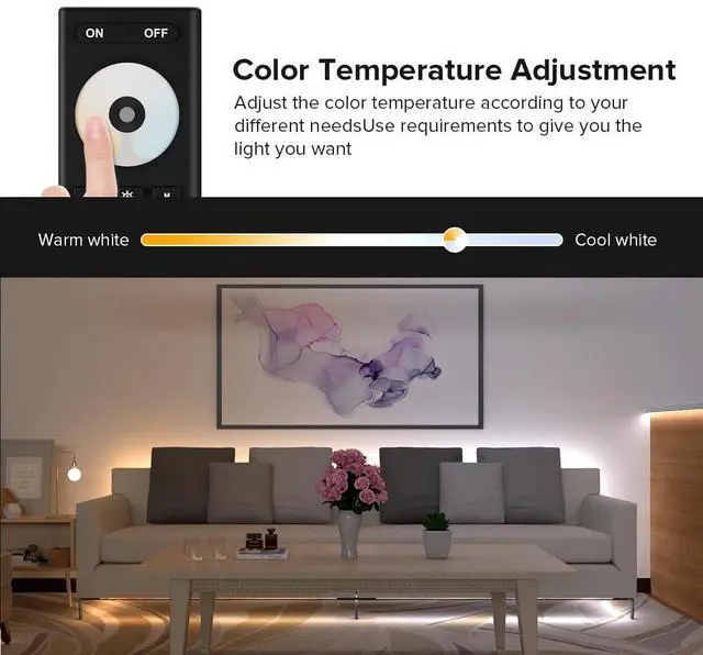 Alt view image 4 of 6 - KEHIPI RF 2.4GHz Wireless Remote RC02RFB & C02RF Tuya Controller Kit 4 Zones Group Control 5050SMD FCOB COB SMD PWM CCT(+ CW WW) 3pin Dual White LED Strip DC5V DC12V DC24V