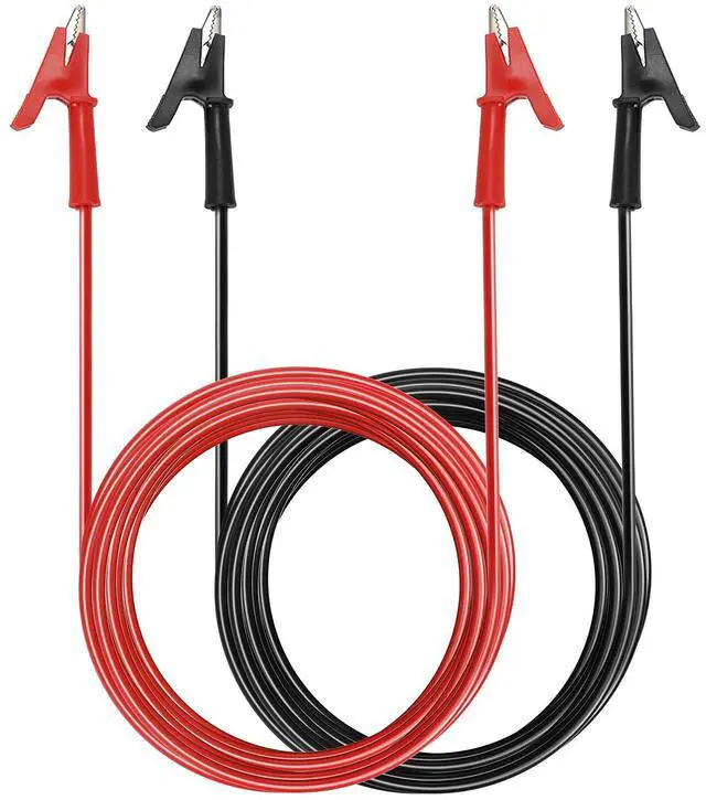 Main image of KEHIPI Dual Ended Crocodile Alligator Clips, 15A Test Lead Wire Cable with Insulators Clips, 2Pcs 9.8 Ft/3M Test Flexible Cable with Protective Jack Copper Clamps for Electrical Testing