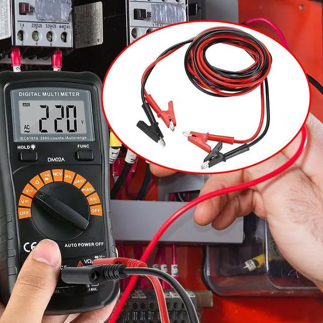 Alt view image 2 of 7 - KEHIPI Dual Ended Crocodile Alligator Clips, 15A Test Lead Wire Cable with Insulators Clips, 2Pcs 9.8 Ft/3M Test Flexible Cable with Protective Jack Copper Clamps for Electrical Testing