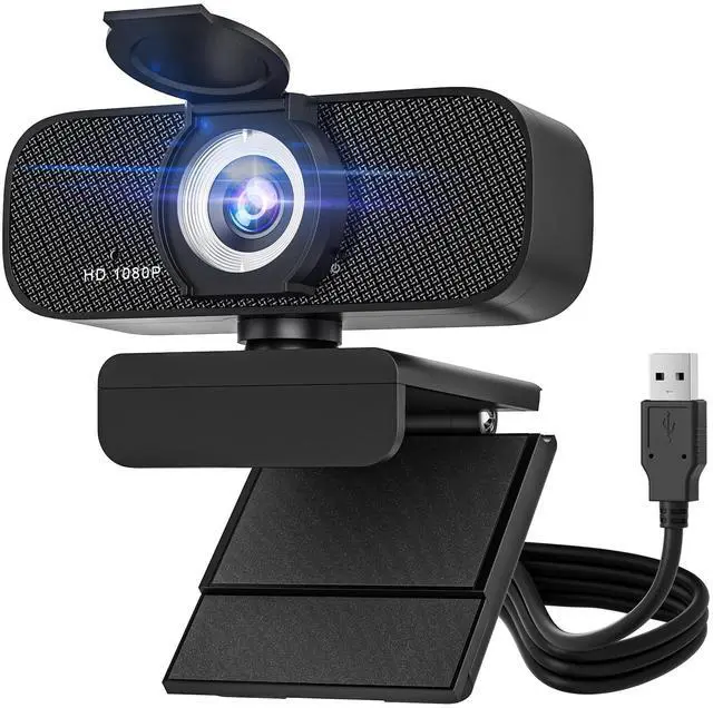 Main image of KEHIPI Pc Webcam with Microphone, 1080p Full Hd Web Cam with Rotatable Tripod and Privacy Cover, for Desktop Or Webcam for Laptop, Ideal for Remote Workers, Students, Gamers