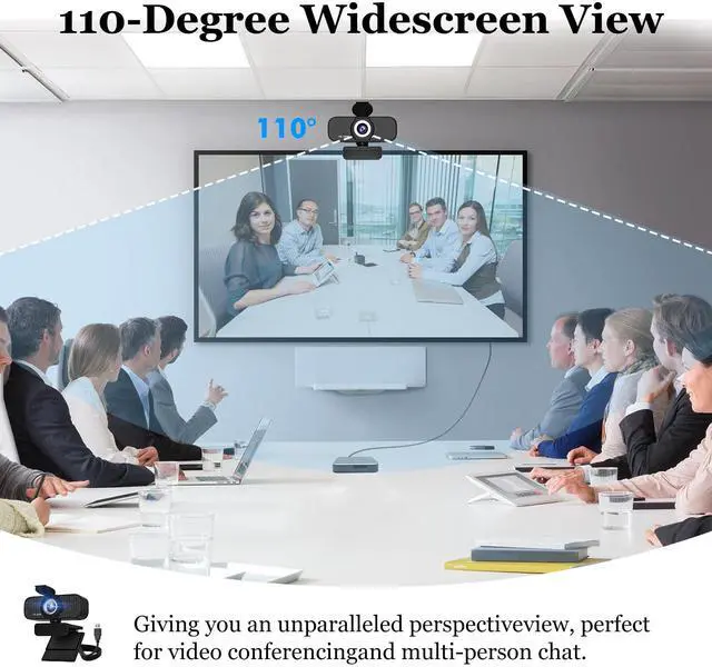 Alt view image 3 of 7 - KEHIPI Pc Webcam with Microphone, 1080p Full Hd Web Cam with Rotatable Tripod and Privacy Cover, for Desktop Or Webcam for Laptop, Ideal for Remote Workers, Students, Gamers