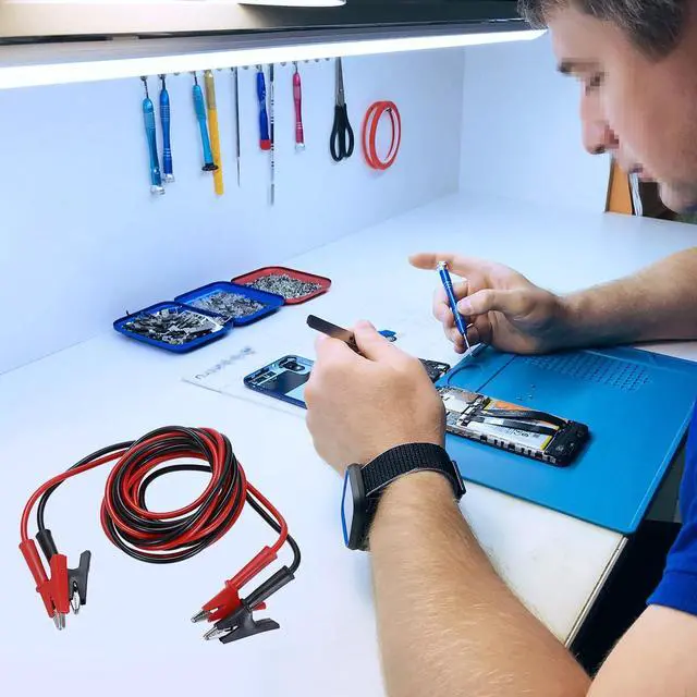 Alt view image 2 of 7 - KEHIPI Dual Ended Crocodile Alligator Clips, 15A Test Lead Wire Cable with Insulators Clips, 2Pcs 6.6 Ft/2M Test Flexible Cable with Protective Jack Copper Clamps for Electrical Testing