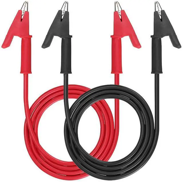Main image of KEHIPI Dual Ended Crocodile Alligator Clips, 15A Test Lead Wire Cable with Insulators Clips, 2 Pcs 3.3 ft/1m Test Flexible Cable with Protective Jack Copper Clamps for Electrical Testing