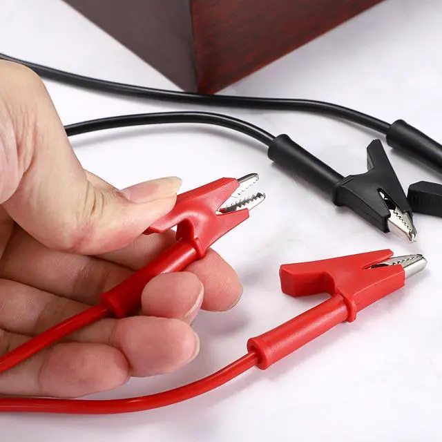 Alt view image 7 of 7 - KEHIPI Dual Ended Crocodile Alligator Clips, 15A Test Lead Wire Cable with Insulators Clips, 2Pcs 6.6 Ft/2M Test Flexible Cable with Protective Jack Copper Clamps for Electrical Testing