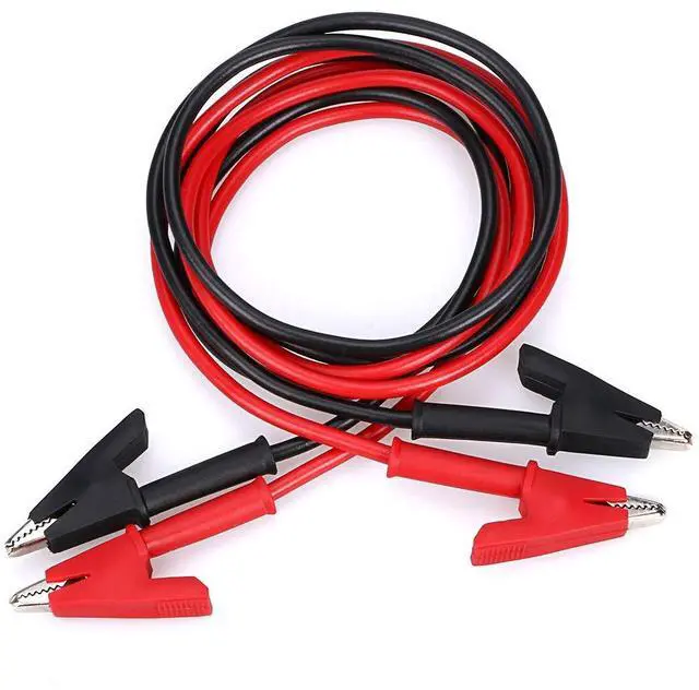 Alt view image 2 of 7 - KEHIPI Dual Ended Crocodile Alligator Clips, 15A Test Lead Wire Cable with Insulators Clips, 2 Pcs 3.3 ft/1m Test Flexible Cable with Protective Jack Copper Clamps for Electrical Testing