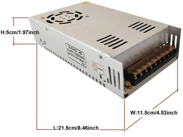 Alt view image 2 of 3 - KEHIPI AC 110V/220V to DC 5V 60A 300W Universal Regulated Switching Power Supply Adapter Transformer Driver Converter for Silver