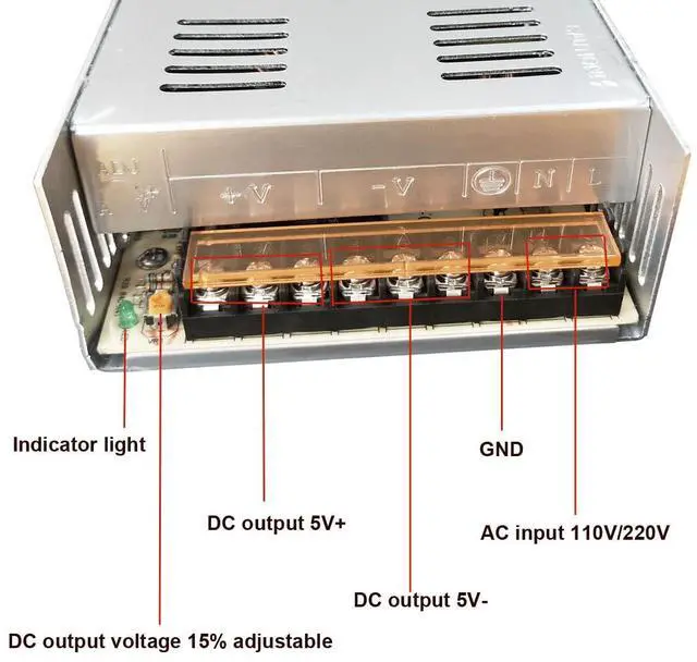 Alt view image 3 of 3 - KEHIPI AC 110V/220V to DC 5V 60A 300W Universal Regulated Switching Power Supply Adapter Transformer Driver Converter for Silver