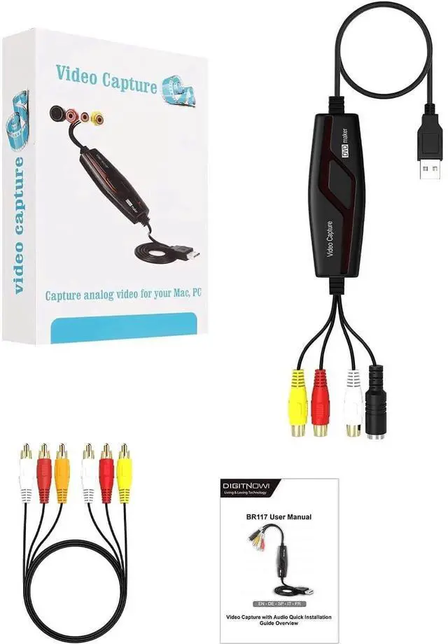 Alt view image 7 of 7 - KEHIPI VHS to Digital Converter,Video Capture Card Device,VHS VCR Hi8 Mini DV to Mac Digital Converter,RCA to USB Video Converter for PC TV Tape Player Camcorder,MAC Windows Vista Compatible