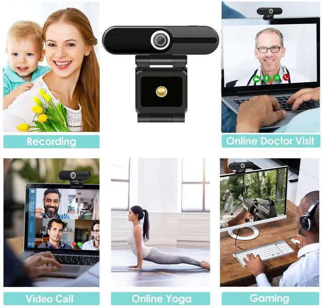 Alt view image 7 of 7 - KEHIPI UHD 4K Webcam with Microphone: 8MP USB Computer Web Camera with Privacy Shutter and Tripod, External Webcam Pro Streaming Webcams PC Cam w/Mic Noise Reduction for Winsdows Mac OS Desktop Laptop