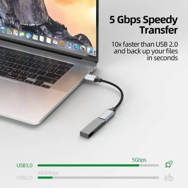 Alt view image 2 of 7 - KEHIPI Short USB Extension Cable 6 inch 2 Pack, USB A 3.0 Extender Male to Female Cord Braided Compatible with Flash Drive, Printer, Camera, Mouse, Keyboard, Headset, Phone