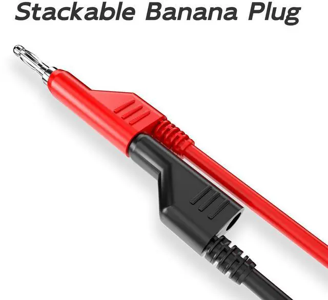 Alt view image 3 of 5 - KEHIPI 5PCS Stackable Banana to Banana Plug Test Leads Soft Electrical Test Cable Wire 6.56ft/2m for Multimeter 1000V 15A