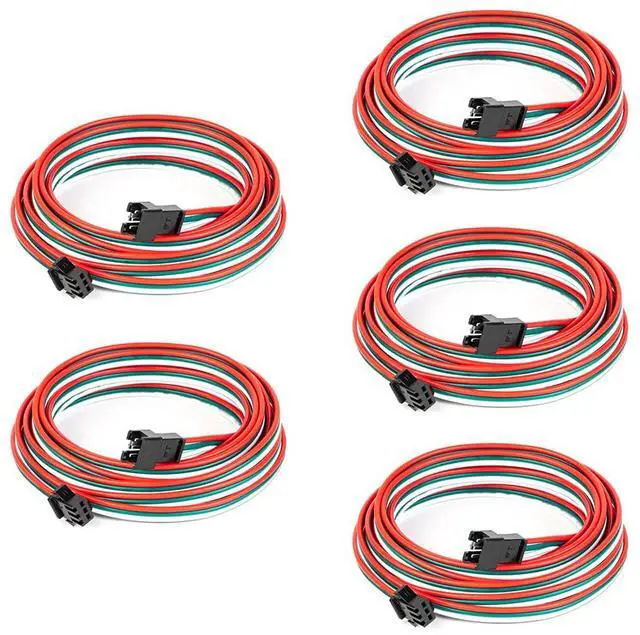 Main image of KEHIPI 5 Pcs/Pack 20AWG 3 Pin JST SM Male Female Plug LED Connector 6.56FT/2m Extension Cable for WS2812B WS2811 WS2814 SK6812 FCOB RGB CCT LED Strip Lights Solderless Controller Wire