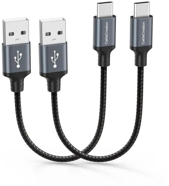 Main image of KEHIPI 2 Pack 6 inch Short USB C Cable, USB to USB C Cable 3A Fast Charging Cable, USB Male to USB C Male Cable for Car Carplay, iPhone 16 15, Power Bank, Galaxy S23, Z Flip, iPad