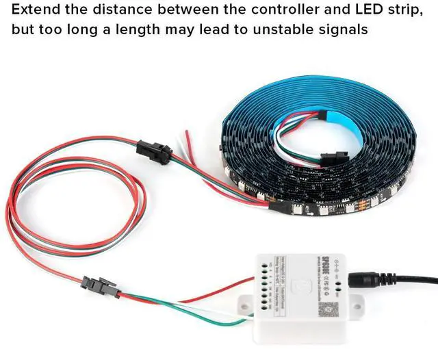 Alt view image 2 of 6 - KEHIPI 5Pcs/Pack 20AWG 3 Pin JST SM Male Female Plug LED Connector 1.64FT/0.5m Extension Cable for WS2812B WS2811 WS2814 SK6812 FCOB WS2811 IC LED Strip Lights Solderless Controller Wire