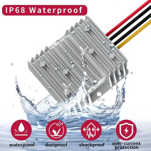 Alt view image 3 of 7 - KEHIPI 10A 120W DC 36V/48V to 12V Voltage Converter with Fuse Step Down Regulator Buck Reducer Power Converter Waterproof Transformer for Golf Cart