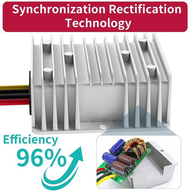 Alt view image 7 of 7 - KEHIPI 10A 120W DC 36V/48V to 12V Voltage Converter with Fuse Step Down Regulator Buck Reducer Power Converter Waterproof Transformer for Golf Cart