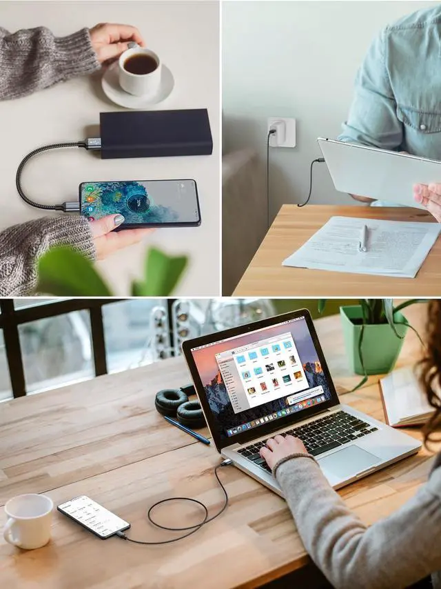 Alt view image 6 of 6 - KEHIPI 2 Pack 6 inch Short USB C Cable, USB to USB C Cable 3A Fast Charging Cable, USB Male to USB C Male Cable for Car Carplay, iPhone 16 15, Power Bank, Galaxy S23, Z Flip, iPad