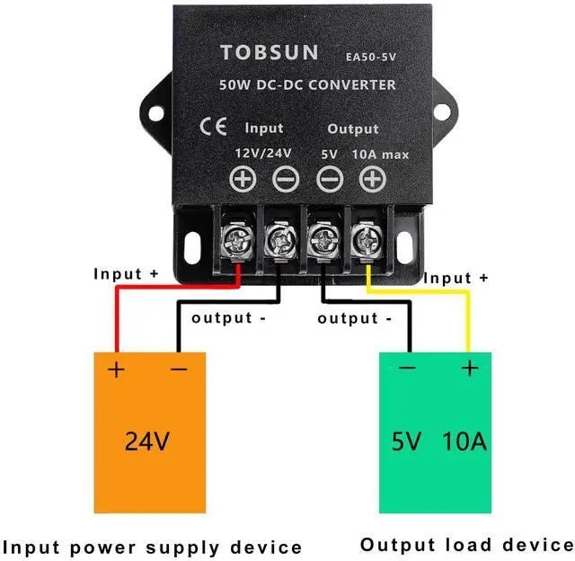 Alt view image 3 of 6 - KEHIPI  DC 12V 24V to 5V 10A 50W Power Converter Step Down Converter Adapter DC Voltage Reducer Regulator Power Supplies Transformer Module
