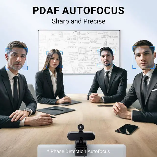 Alt view image 3 of 7 - KEHIPI 2024 Upgraded C960 Webcam for PC, Autofocus, 1080P HD, 73° View Angle, Computer Camera w/Privacy Cover and Microphone, Plug and Play USB Webcam for Video Calling/Zoom/Teams/Google Meet