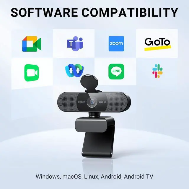Alt view image 6 of 7 - KEHIPI 2024 Upgraded C960 Webcam for PC, Autofocus, 1080P HD, 73° View Angle, Computer Camera w/Privacy Cover and Microphone, Plug and Play USB Webcam for Video Calling/Zoom/Teams/Google Meet