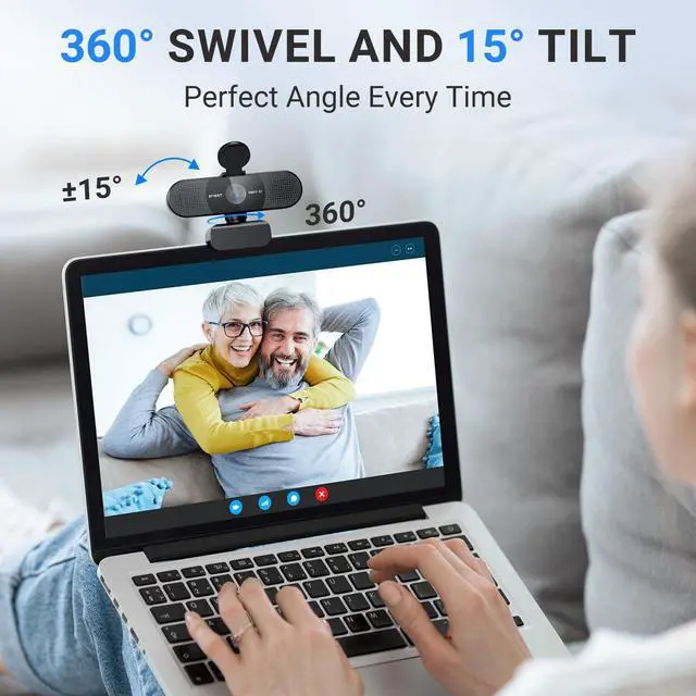 Alt view image 7 of 7 - KEHIPI 2024 Upgraded C960 Webcam for PC, Autofocus, 1080P HD, 73° View Angle, Computer Camera w/Privacy Cover and Microphone, Plug and Play USB Webcam for Video Calling/Zoom/Teams/Google Meet