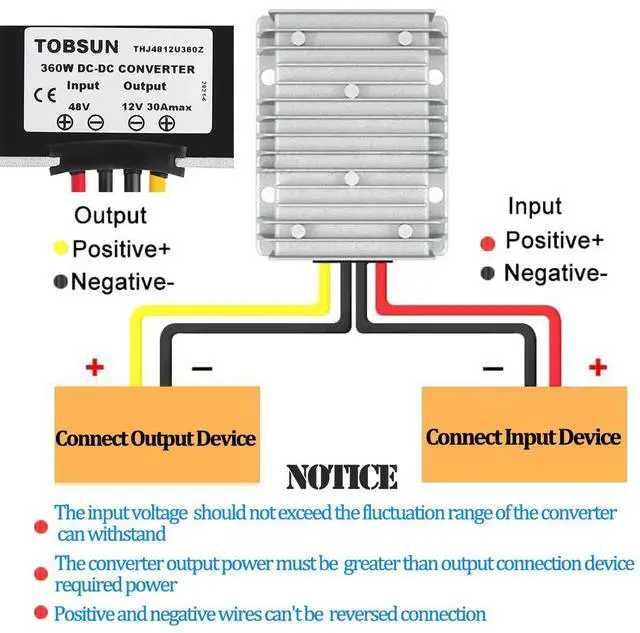 Alt view image 5 of 7 - KEHIPI 30A 360W 48V to 12V DC Voltage Regulator, Corded Electric, Waterproof Transformer for Golf Cart, Current Rating 30.0 Amps, Smart Chip Protection