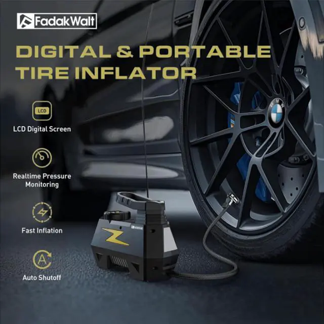 Alt view image 6 of 7 - KEHIPI Tire Plug Repair Kit with 12V DC Tire Inflator, Tire Patch Tool Set Includes Spiral Probe Tool, Insertion Tool, 3 Repair Plugs, and Tire Repair Glue for Cars and Motorcycles (yellow pump)