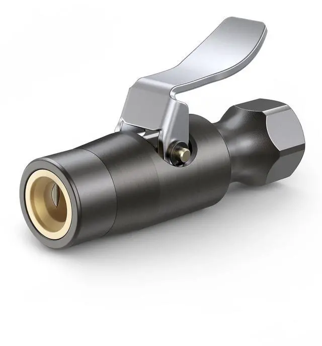 Main image of KEHIPI Air Chuck, No Air Leakage Double Jaws Lock on Tire Chuck, Close Flow Heavy Duty Brass and Stainless Steel Air Chuck with Clips for Inflator Gauge Compressor Accessories, Black